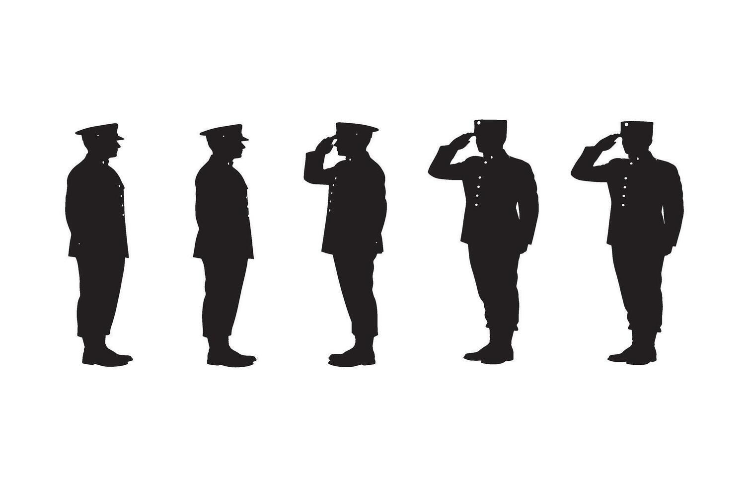 Army soldier in official dress uniform saluting with honor and commitment vector