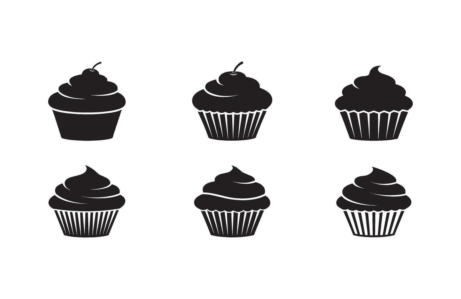 Iconic Cupcake Illustrations for Baking Websites and Confectionery Blogs vector