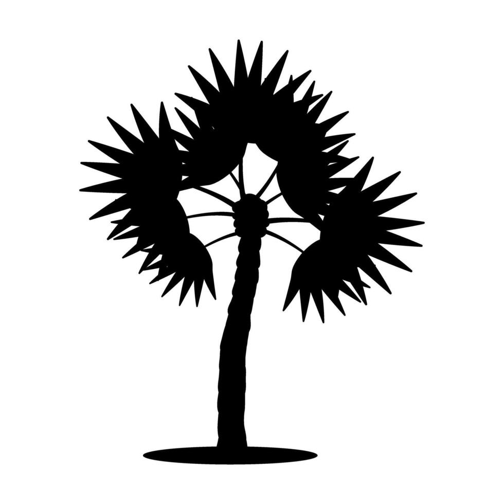 silhouette of palm tree icon over white background, illustration vector