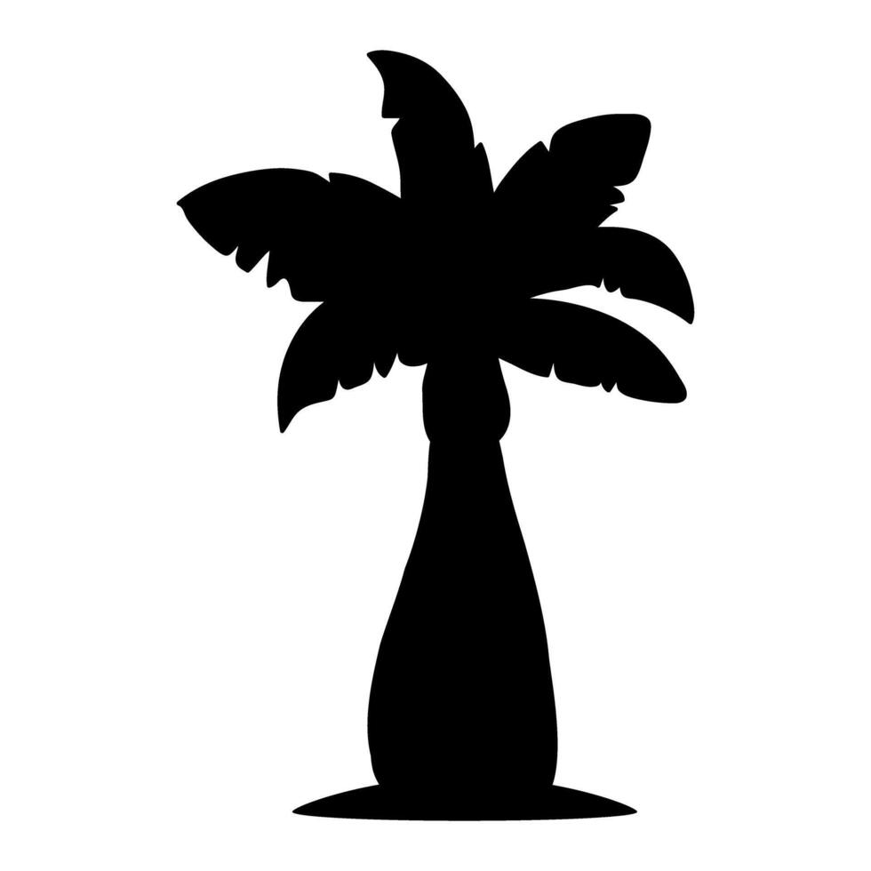 silhouette of palm tree icon over white background, illustration. vector