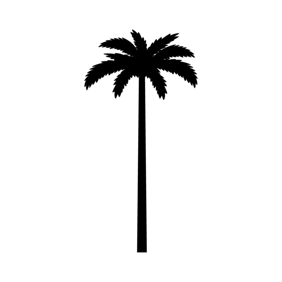 silhouette of palm tree icon or sign over white background, illustration. vector