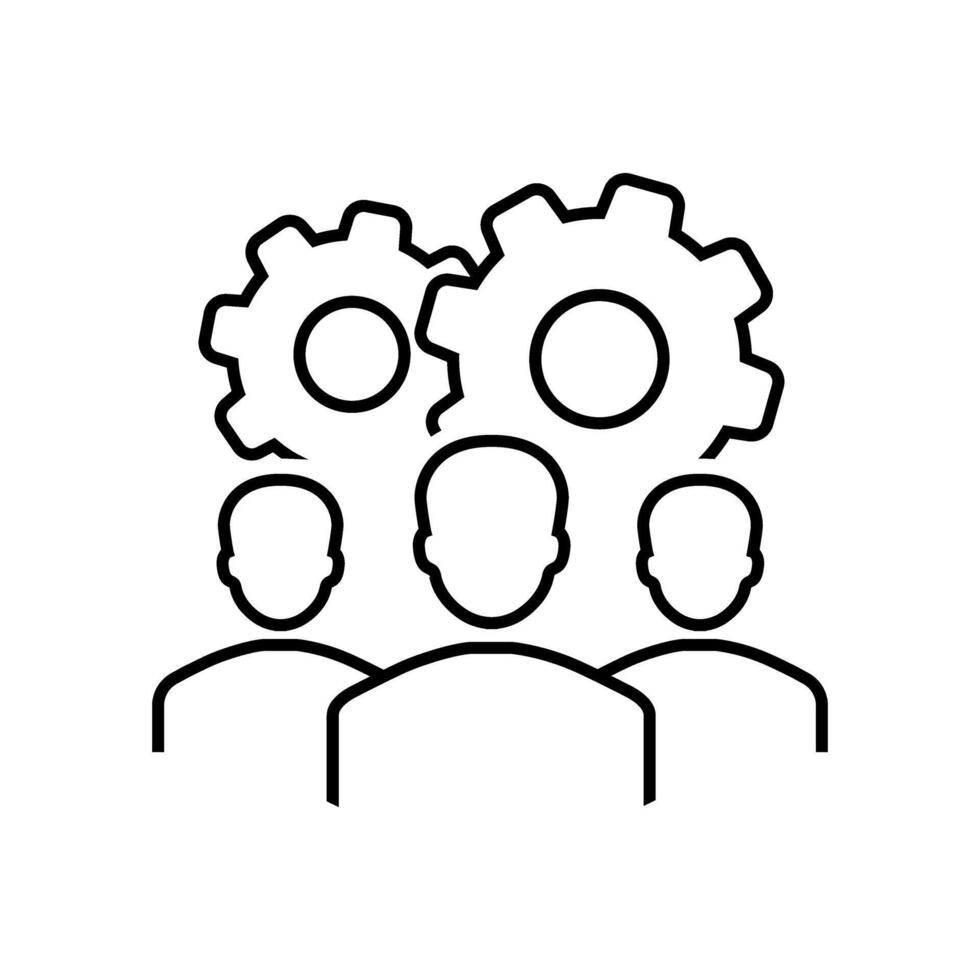 Teamwork icon, concept illustration, outline symbol, sign, linear symbol or logo. vector