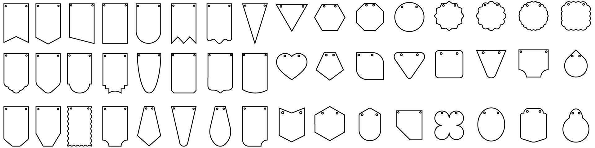 Banner bunting birthday party icon set. bunting banner illustration sign collection. vector
