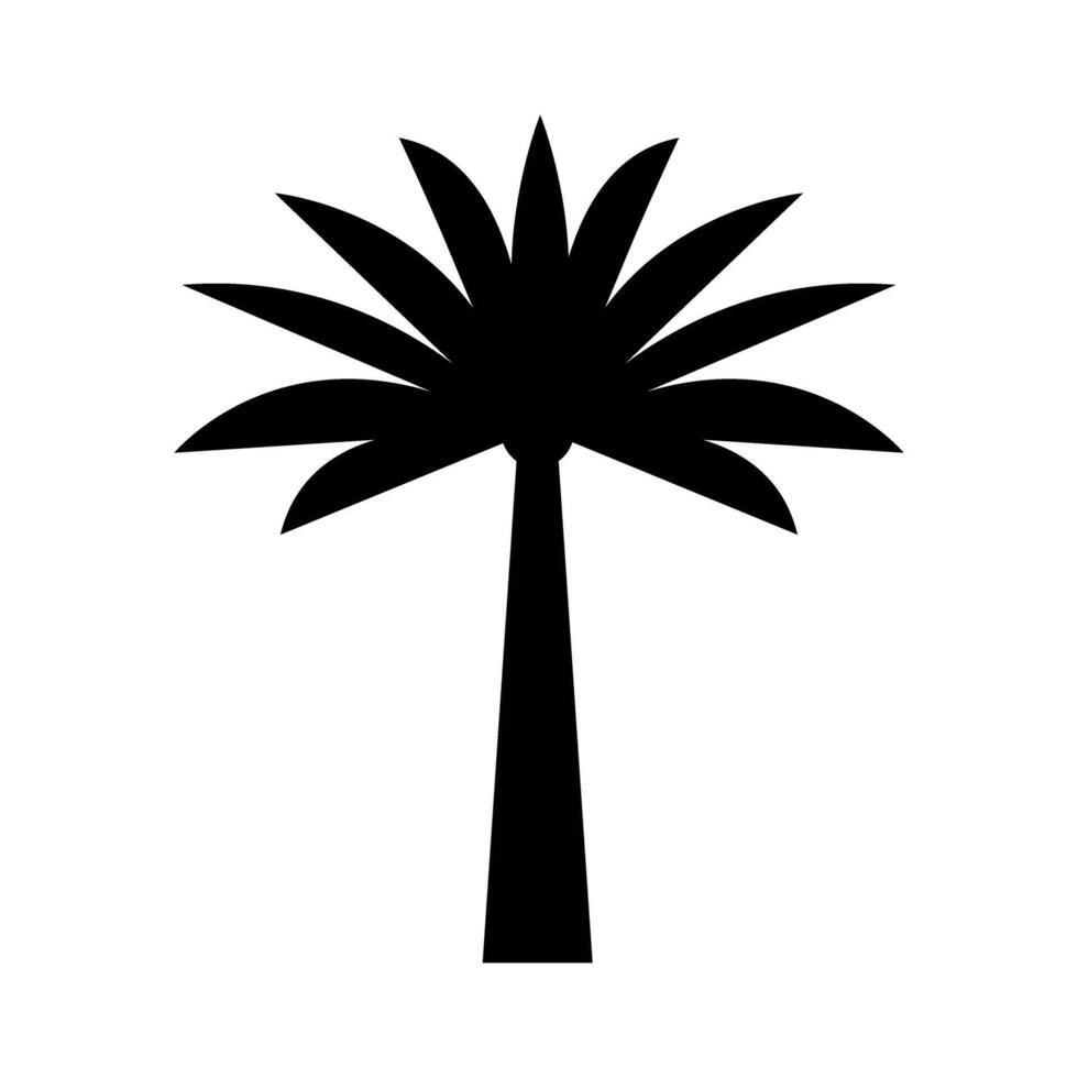 coconut tree icon over white background, silhouette style, illustration vector