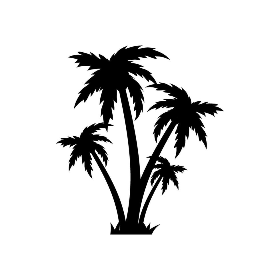 Palm tree icon design. Silhouette of palm tree icon vector