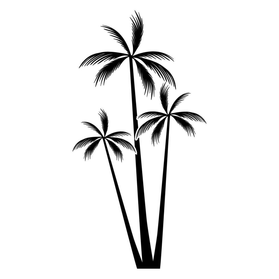 silhouette of palm trees icon over white background, illustration vector