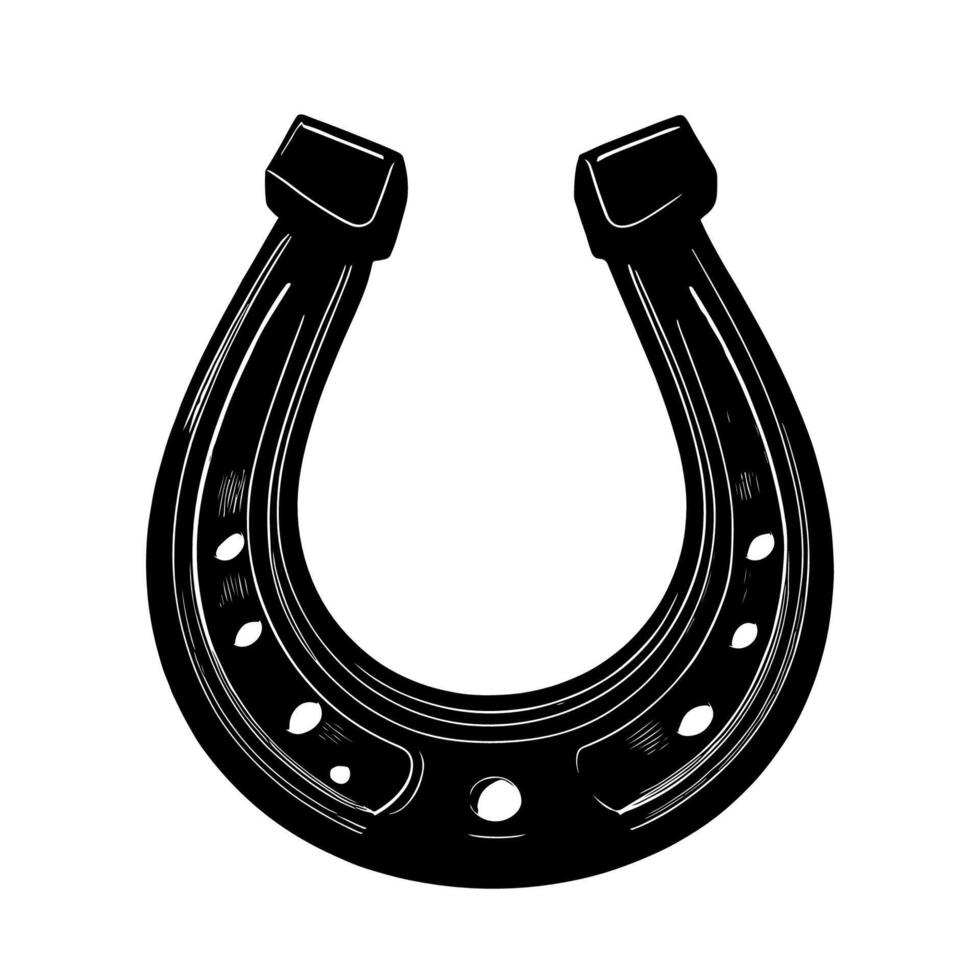 illustration of a horseshoe silhouette on a white background. vector
