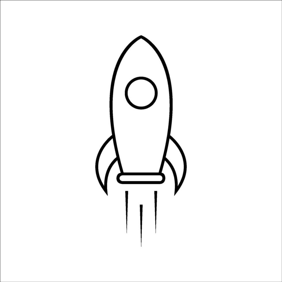 PrintRocket line Icon For Mobile Apps Design. Best Rocket Icon Illustration On White Background. Perfection of rocket icon design for apps and websites. vector