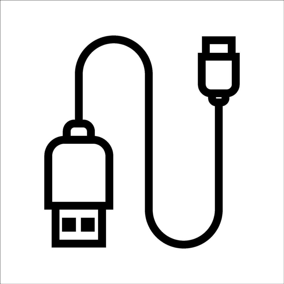 USB plug cable icon technology, connect device sign, electronic portable symbol , illustration media isoalted on white background, EPS 10. vector
