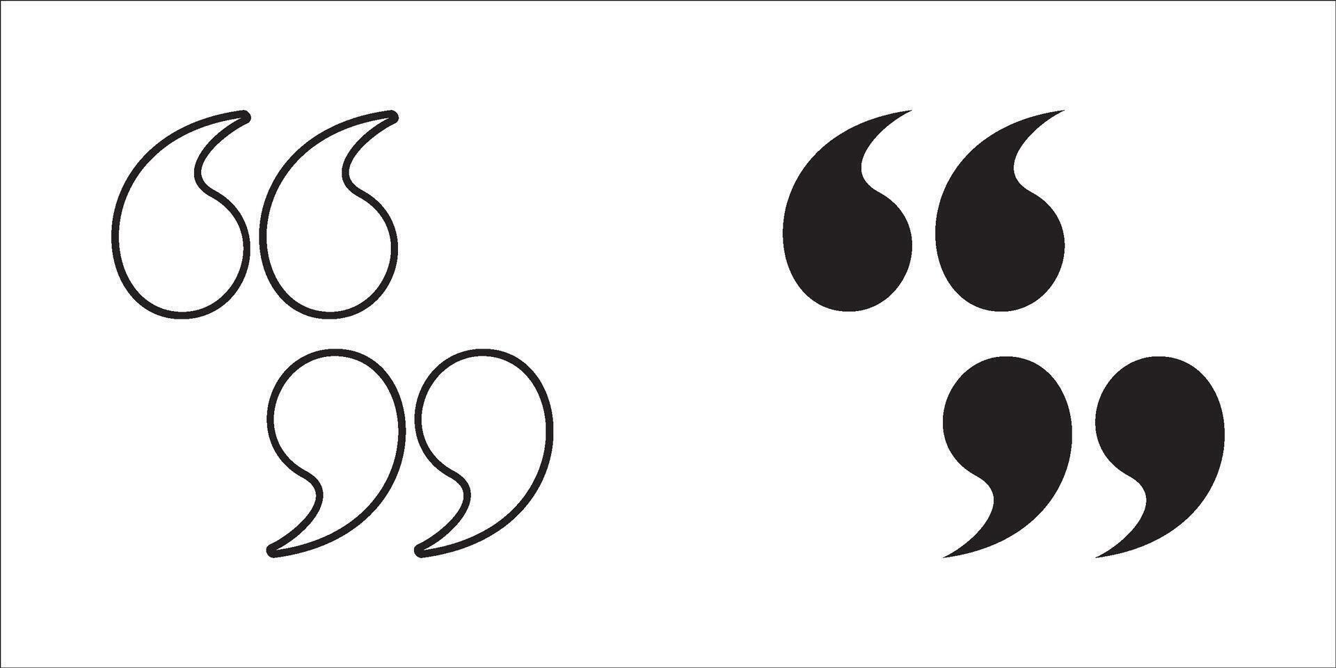 Set of quote mark, quotes icon sign design vector