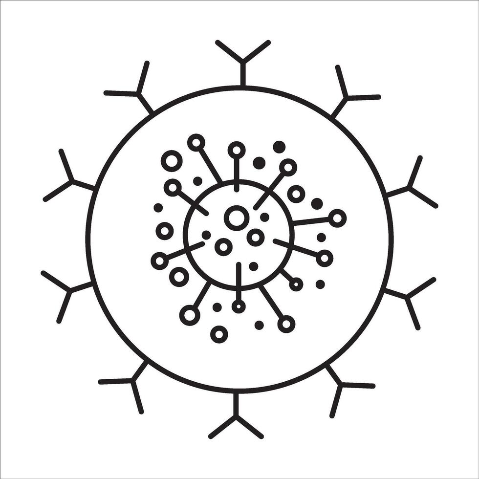 bacteria icon illustration. black outline isolated white background vector
