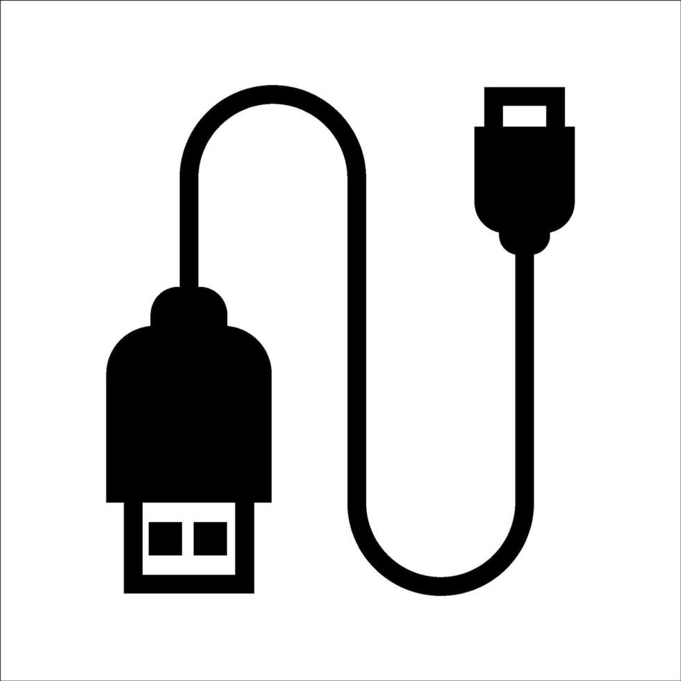 USB plug cable icon, connecting device sign, electronic portable symbol. For your website, logo, app, UI design. illustration, isolated on white background, EPS 10. vector
