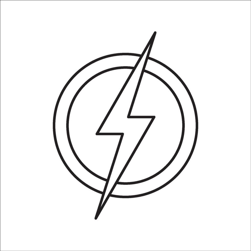 Lightning, electric power logo design element. Energy and thunder electricity symbol concept. Flash bolt sign in the circle. Flash emblem template. Power fast speed vector