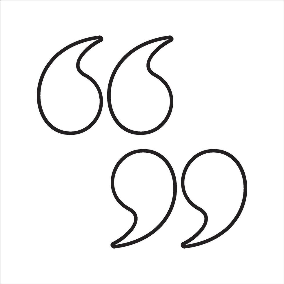 Quote Mark Icon Symbol Illustration on white background EPS 10 vector