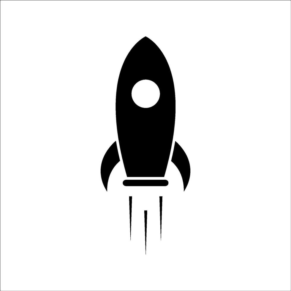 PrintRocket icon . Simple outline rocket sign, illustration on white background vector