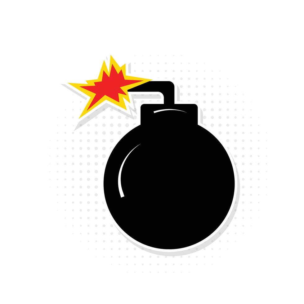 Bomb Blasting Explosion Graphic Illustration Comic Style Destruction Danger Fire Attack vector