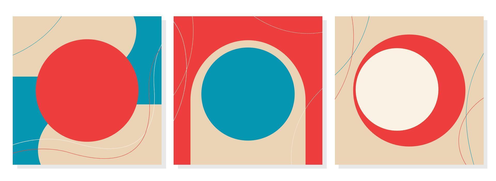 Universal poster templates, bright red and blue modern, empty space for inscription or insertion, flyer, background. vector
