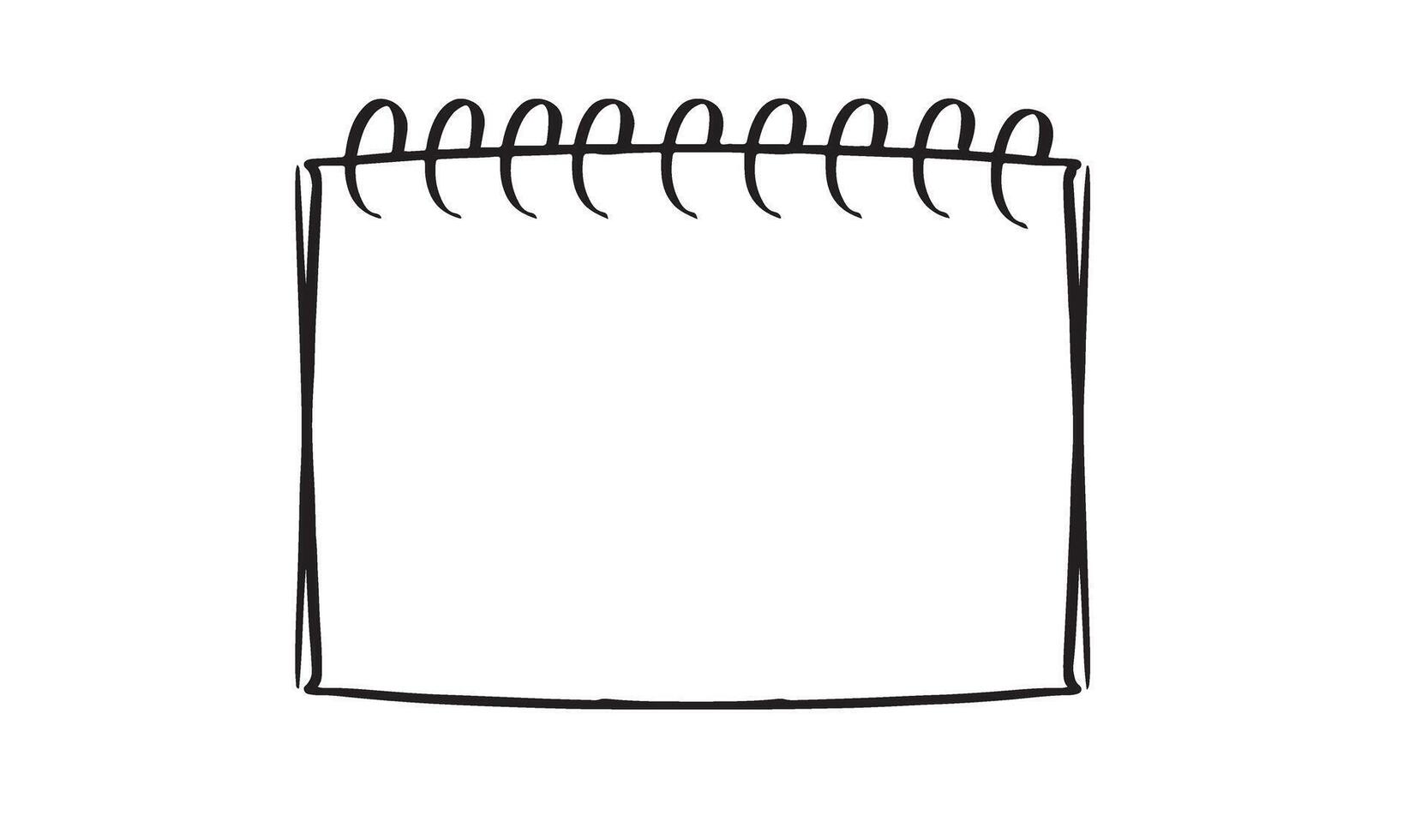 Mockup empty blank drawing element black color calendar notebook paper business event reminder page template mockup drawing year month day week schedule sheet education agenda object document mockup vector