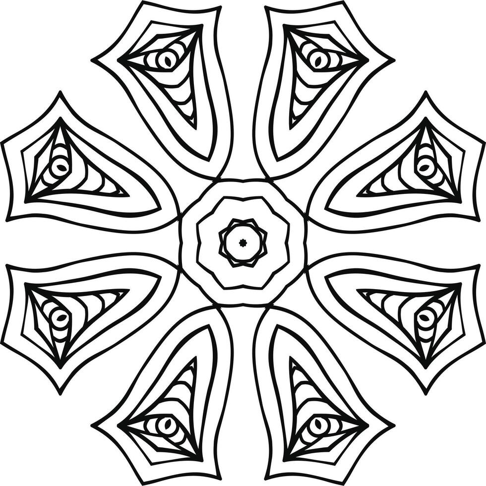 Decor Islamic Mandala Art Circular Pattern in Form of Mandala With Flower for Henna, Mehndi, Tattoo, Decoration Decorative Ornament in Ethnic Oriental Style. vector