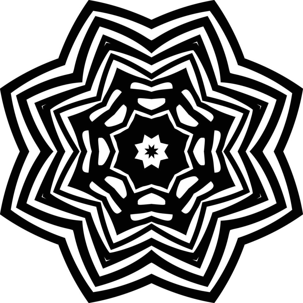 Black and White Spiritual Mandala Art Circular Pattern in Form of Mandala With Flower for Henna, Mehndi, Tattoo, Decoration Decorative Ornament in Ethnic Oriental Style. vector