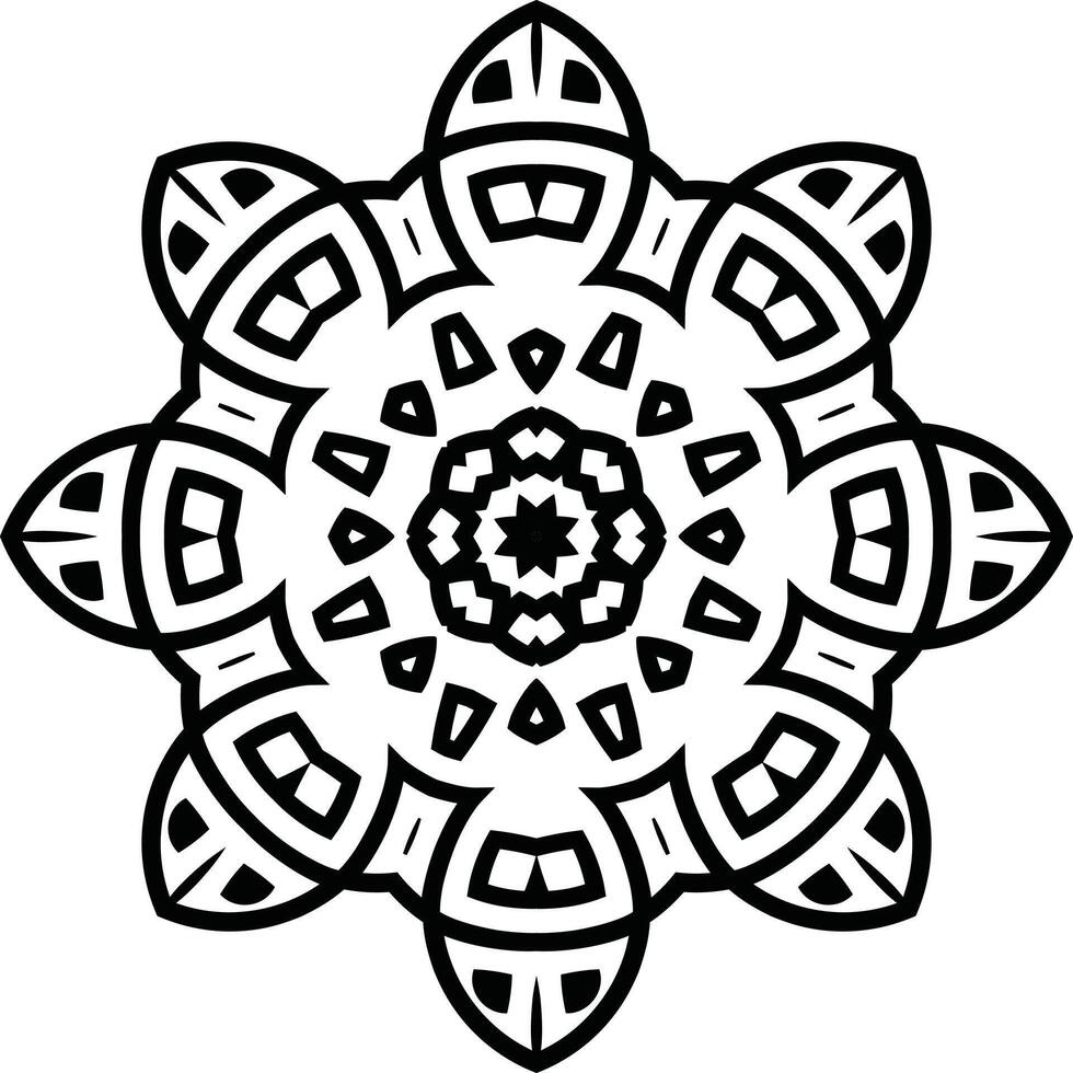 Mandala Clip Art Circular Pattern in Form of Mandala With Flower for Henna, Mehndi, Tattoo, Decoration Decorative Ornament in Ethnic Oriental Style. vector