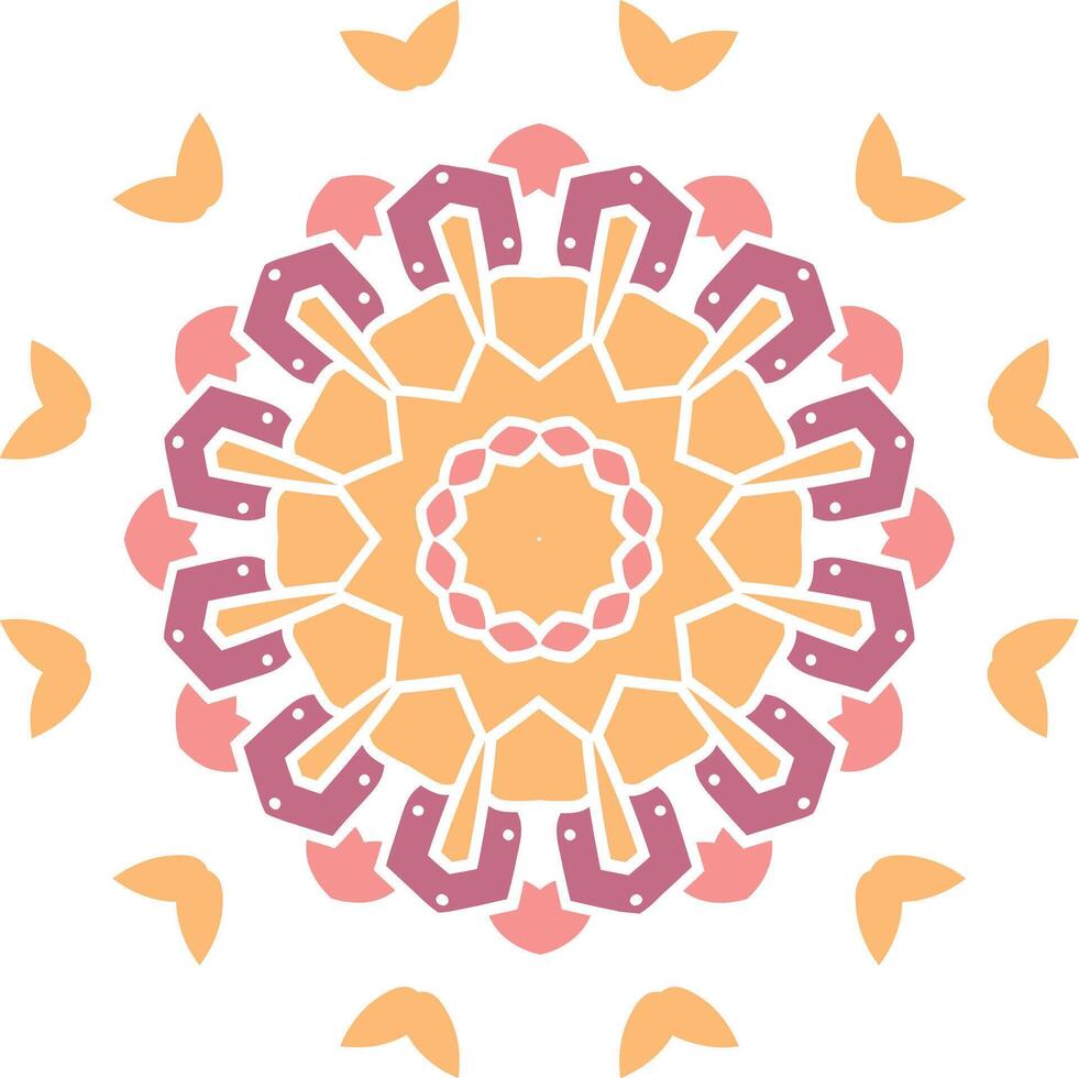 Circle Spiritual Mandala Art Circular Pattern in Form of Mandala With Flower for Henna, Mehndi, Tattoo, Decoration Decorative Ornament in Ethnic Oriental Style. vector