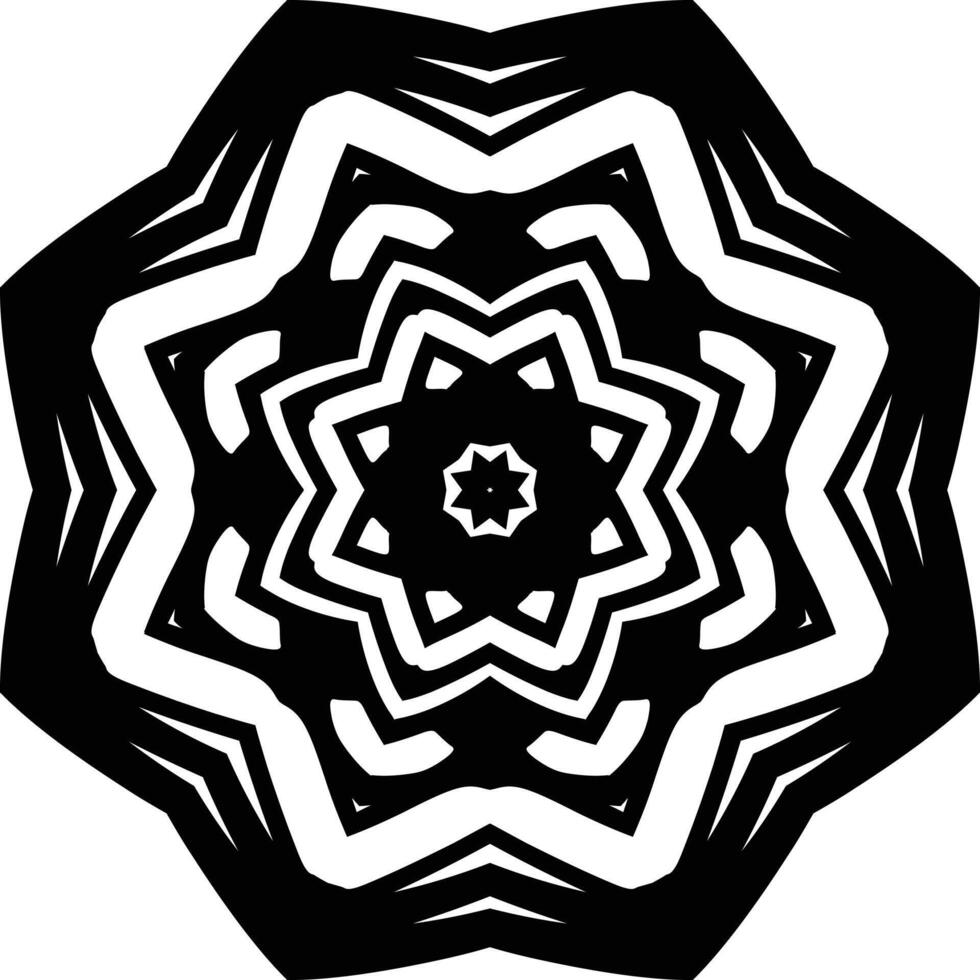 Black and White Spiritual Mandala Design Art Circular Pattern in Form of Mandala With Flower for Henna, Mehndi, Tattoo, Decoration Decorative Ornament in Ethnic Oriental Style. vector