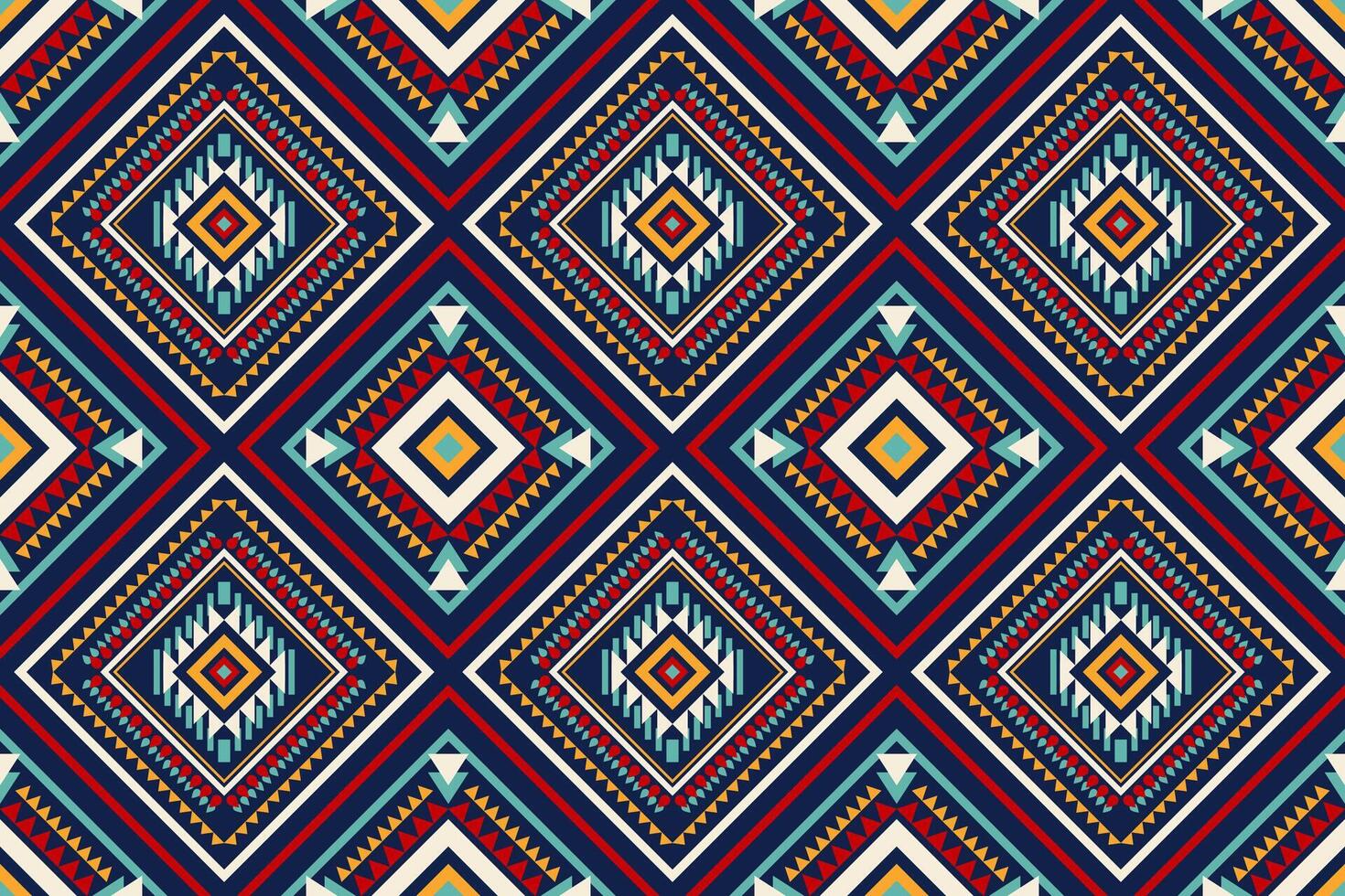 Geometric ethnic seamless pattern on black background,abstract design. vector