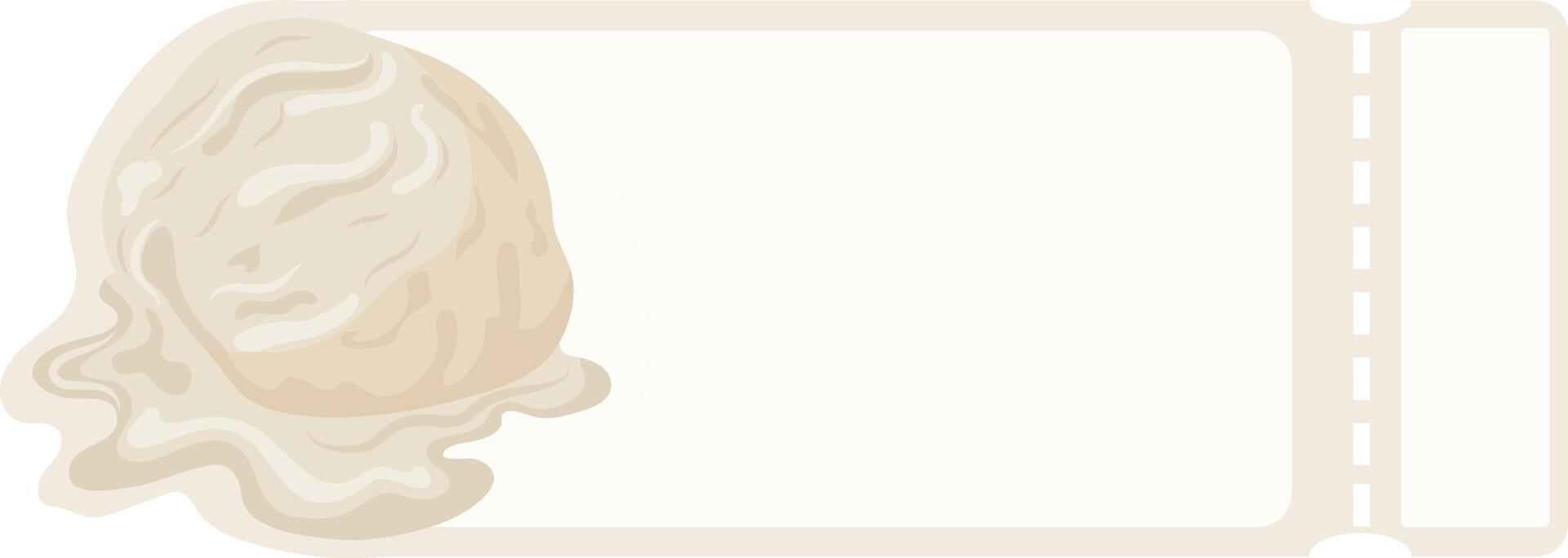 food coupon template with a scoop of vanilla ice cream on the left side vector