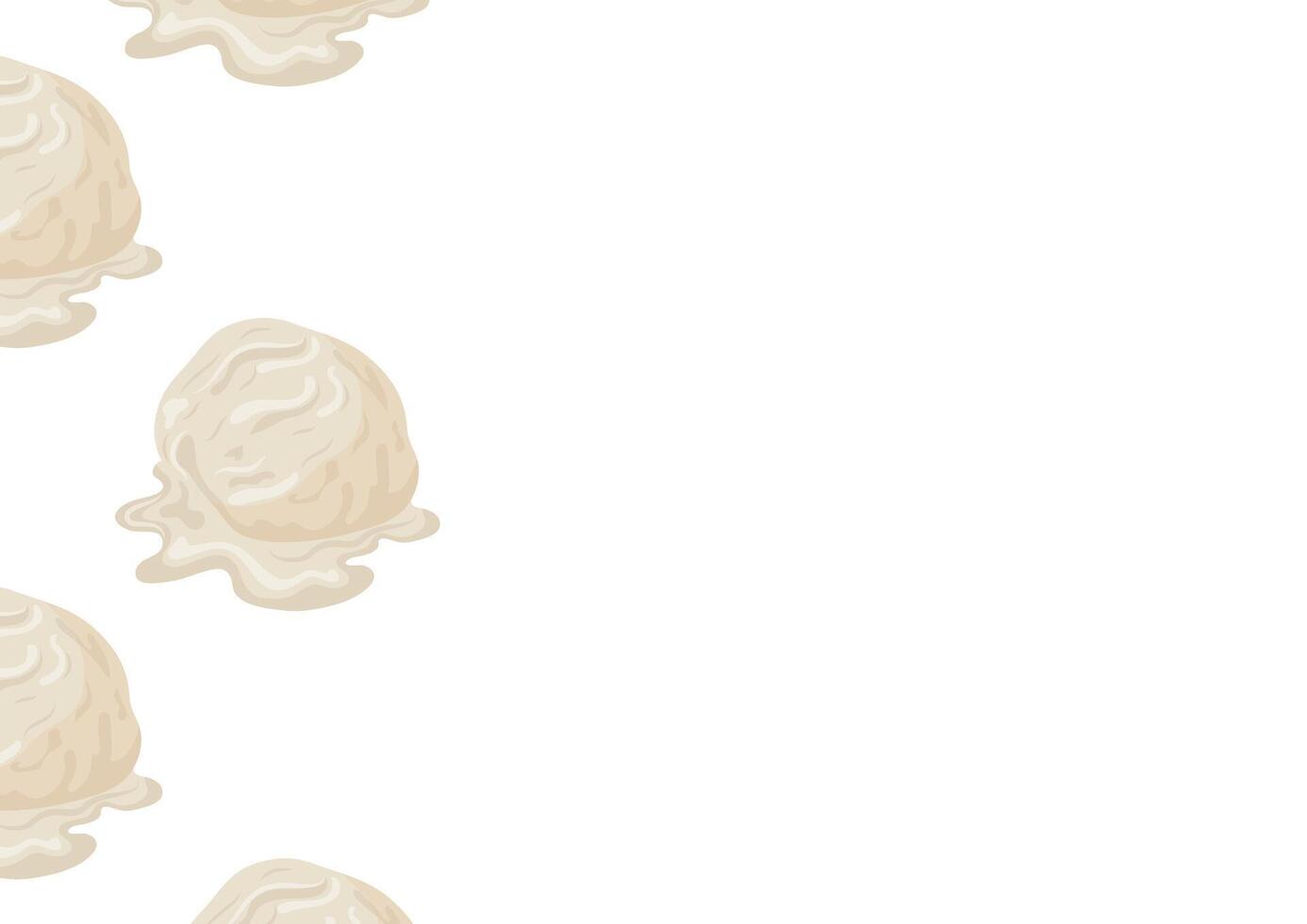poster template with scoops of melted vanilla ice cream placed on the left side, for various summer design vector