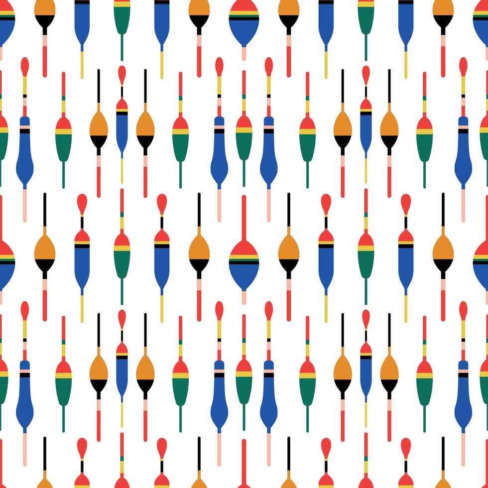 Colorful Fishing Floats Seamless pattern. depicting a repeating pattern of varied fishing floats. vector