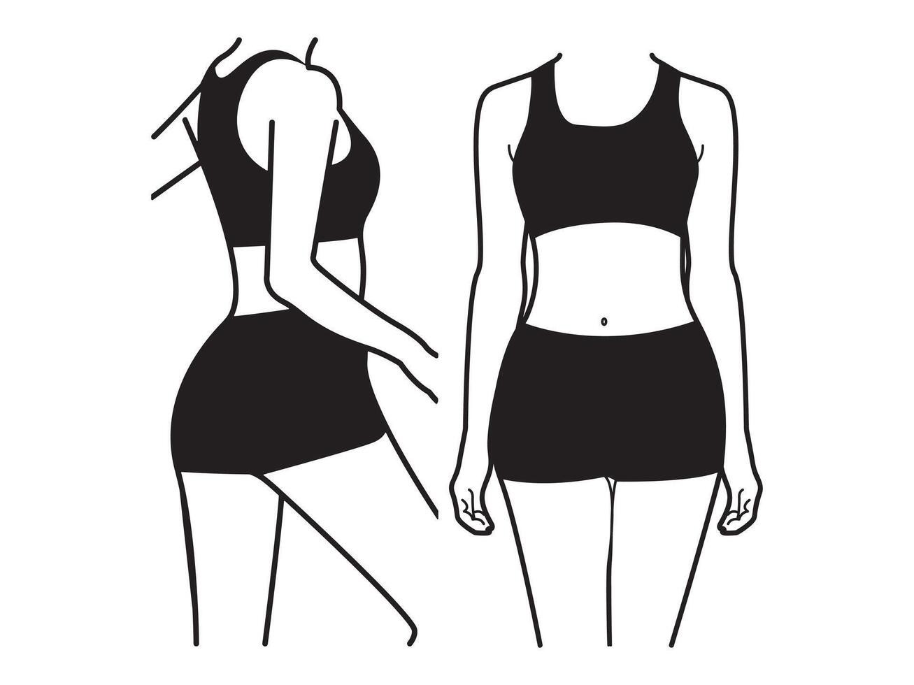design of women's underwear top and shorts combination vector