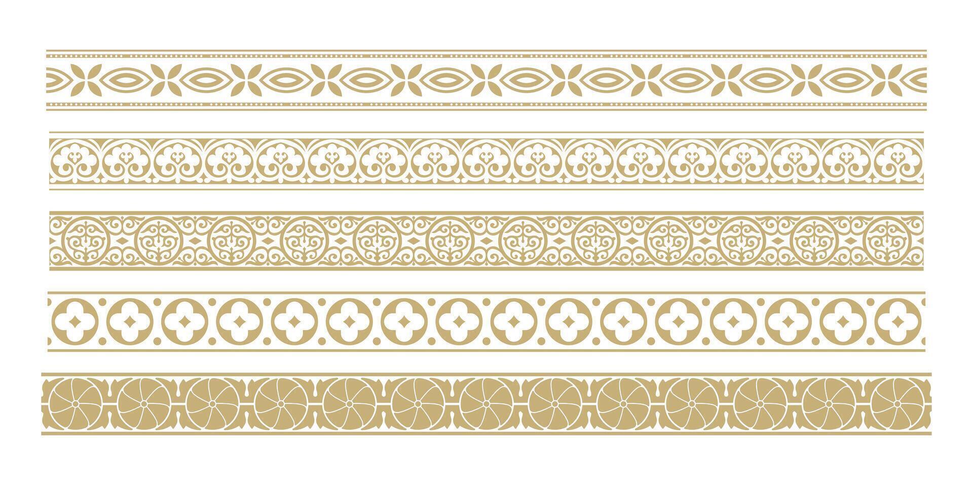 Collection of Decorative Frames Seamless Borders vector