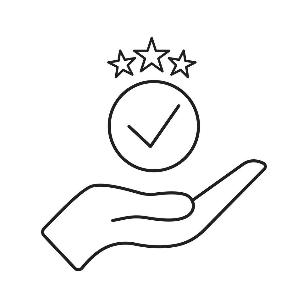 Symbolic hand icon representing care and value vector