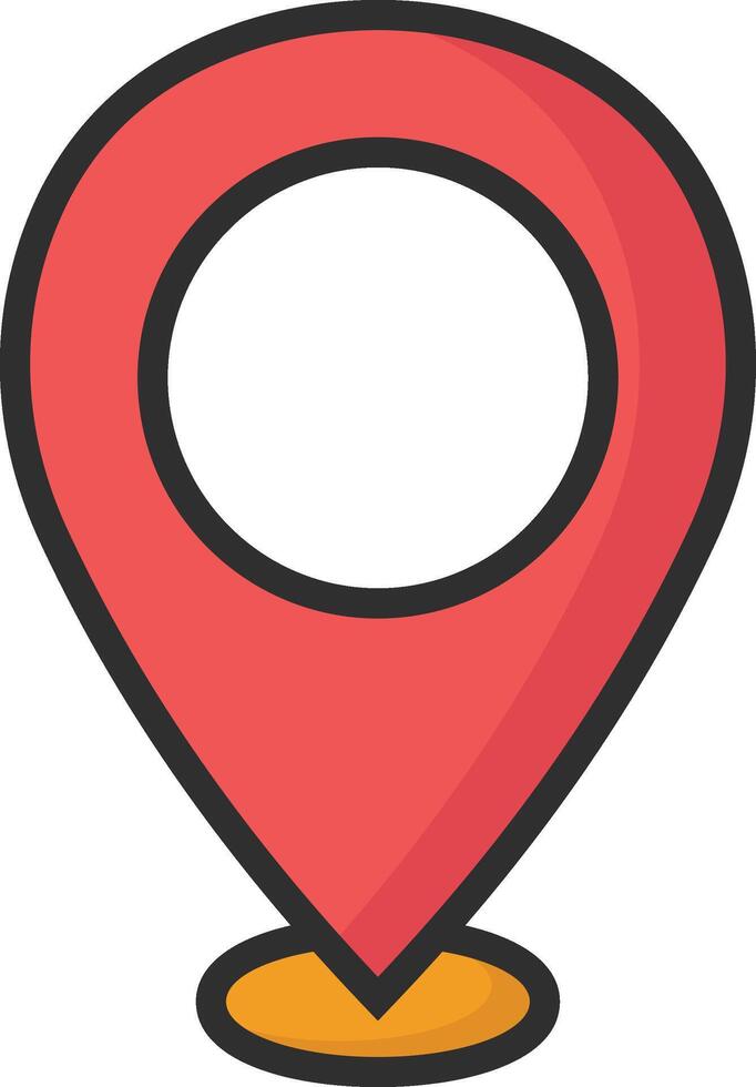 Bright flat map pin in modern style vector