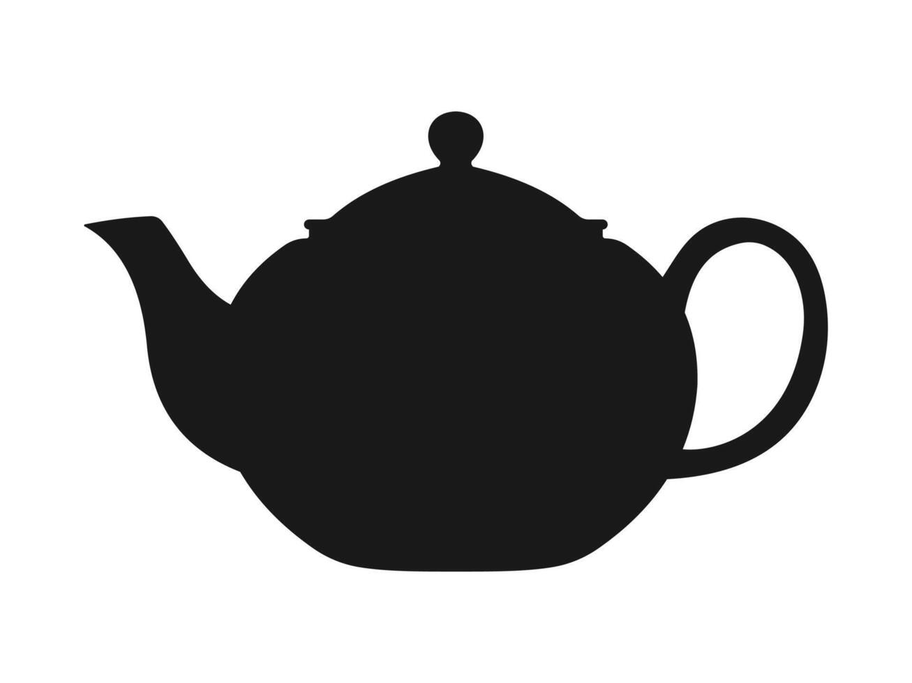 black silhouette teapot collection for design vector