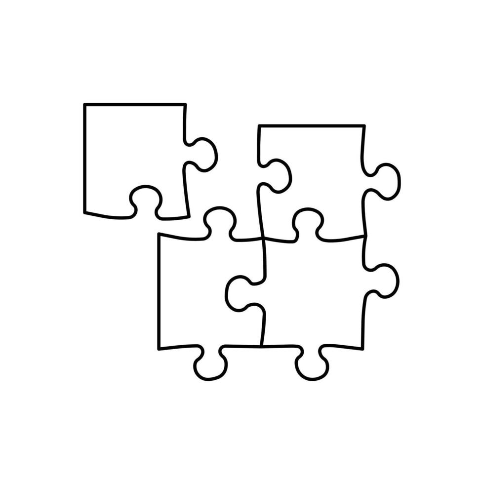 Business SEO puzzle line icon teamwork vector