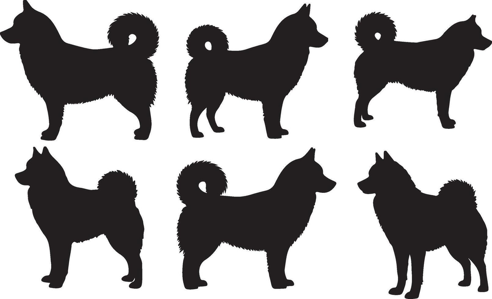 Alaskan Klee Kai Silhouettes vector