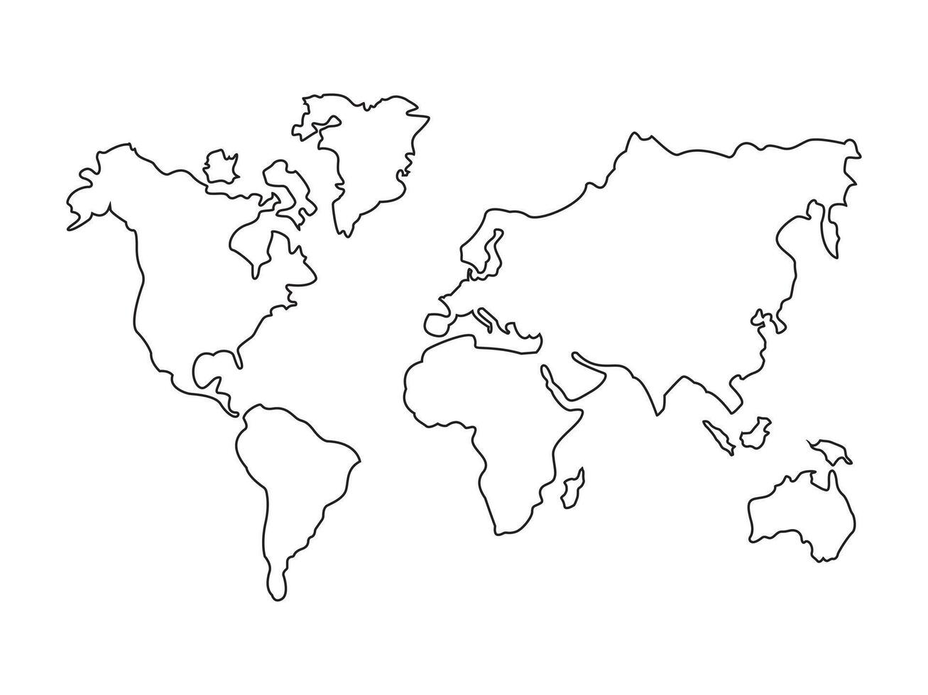 Outlined world map design illustration vector