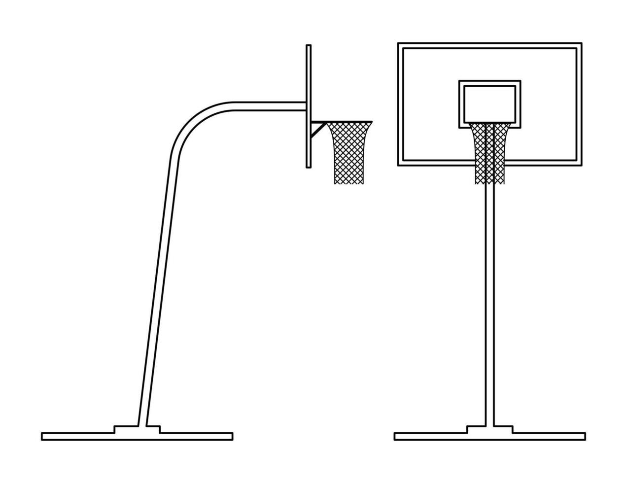Basketball Ring Outline Sketch Concept vector