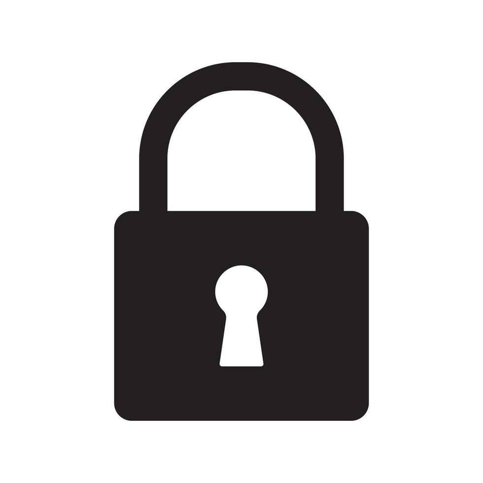 Minimal padlock icon in bold flat design vector