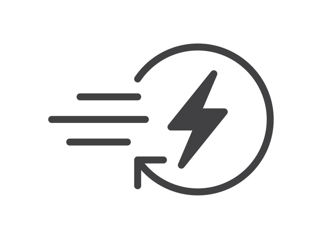 Bold round icon showing fast electric charging concept vector