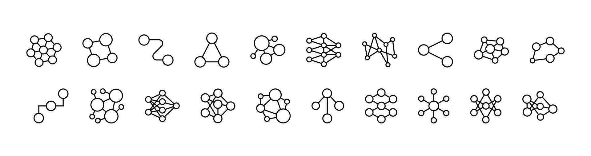 Set Connection Line Icons vector