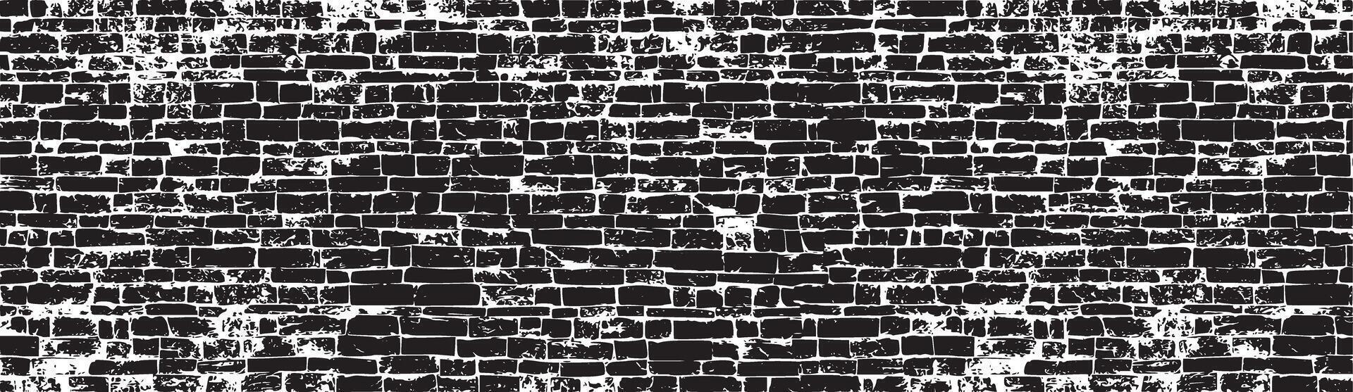 Grunge textured black long brick pattern vector