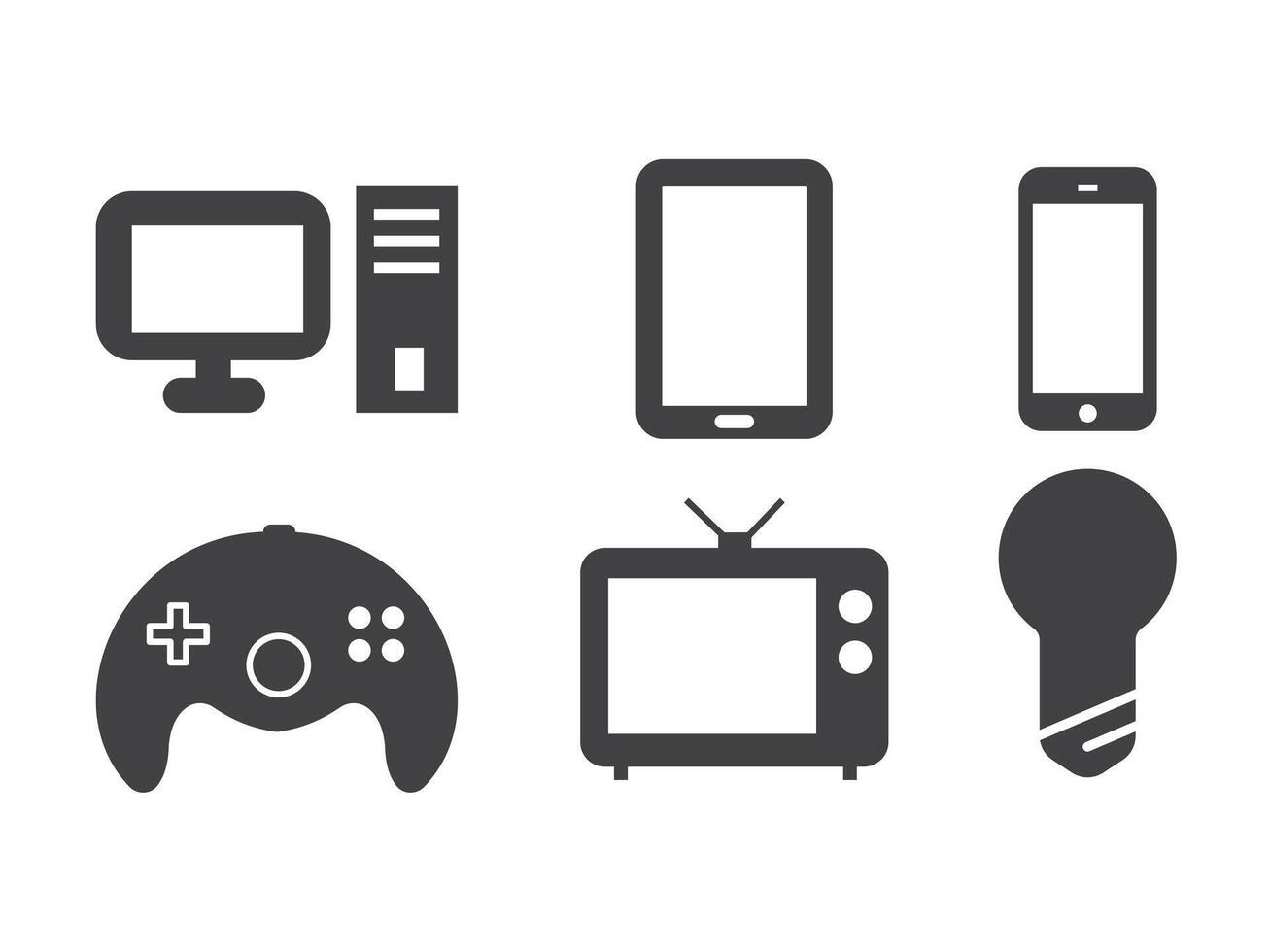 Gadget icon collection black tech design set vector