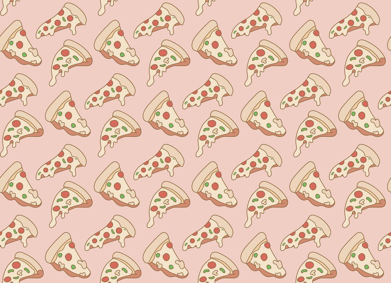Soft pink pattern with pizza slice design vector