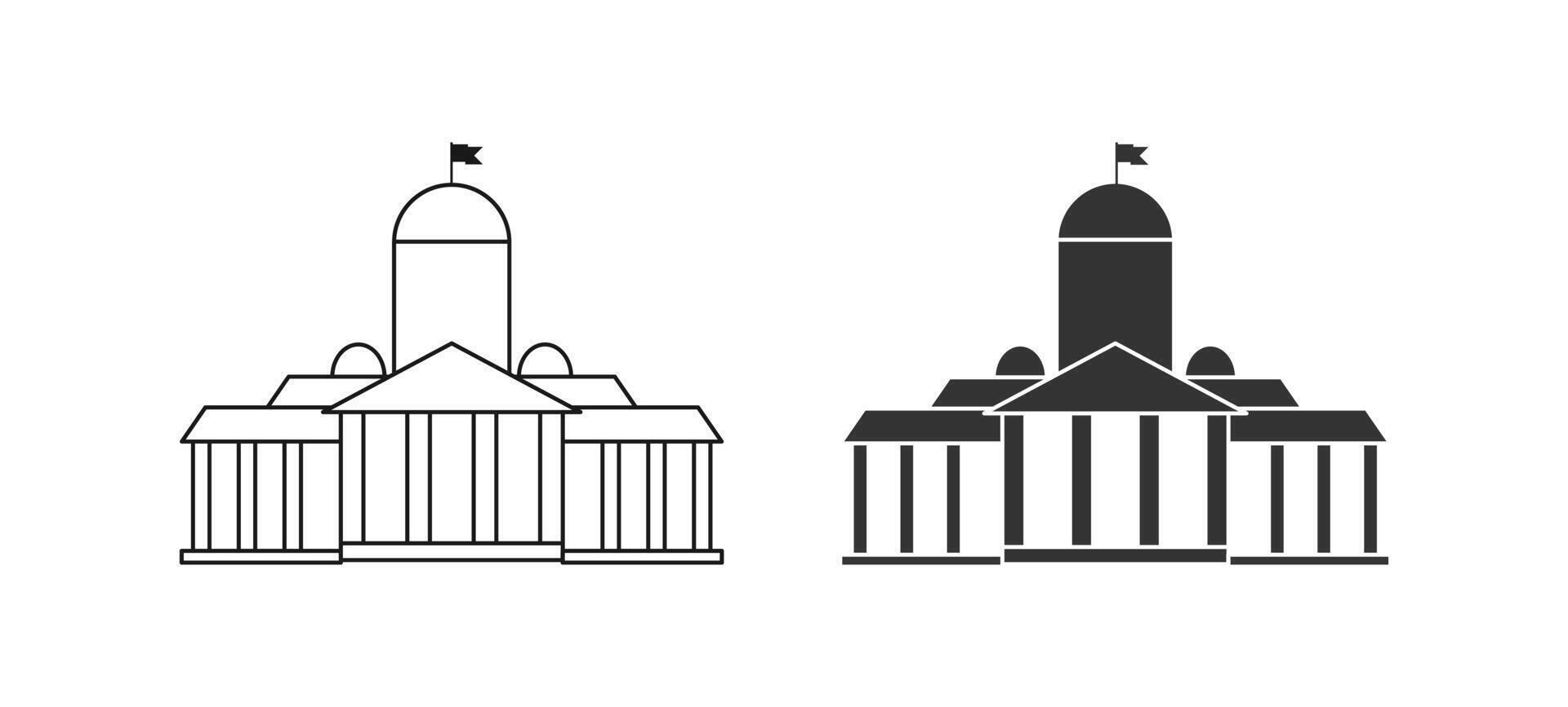 icon representing a city hall building vector