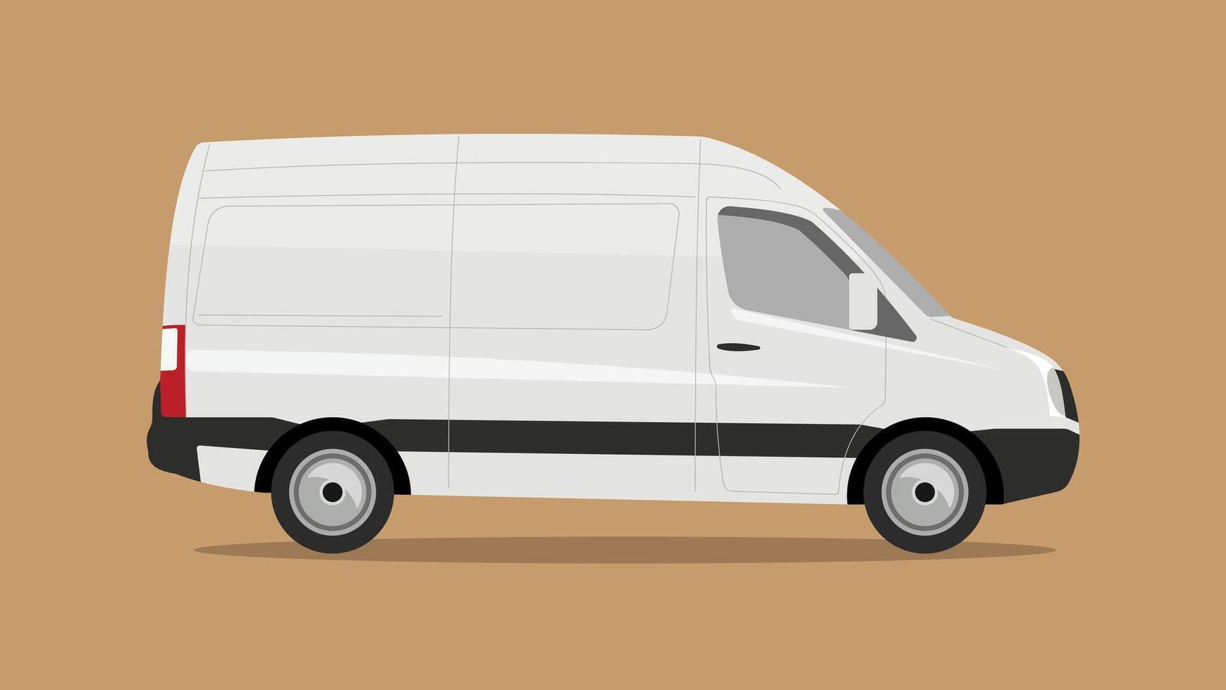 Flat design van car illustration vector
