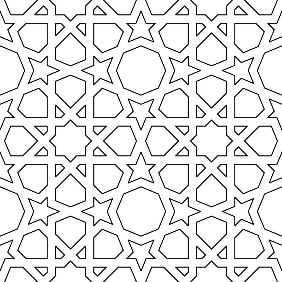 Islamic Ornament Outline Pattern Design Concept vector
