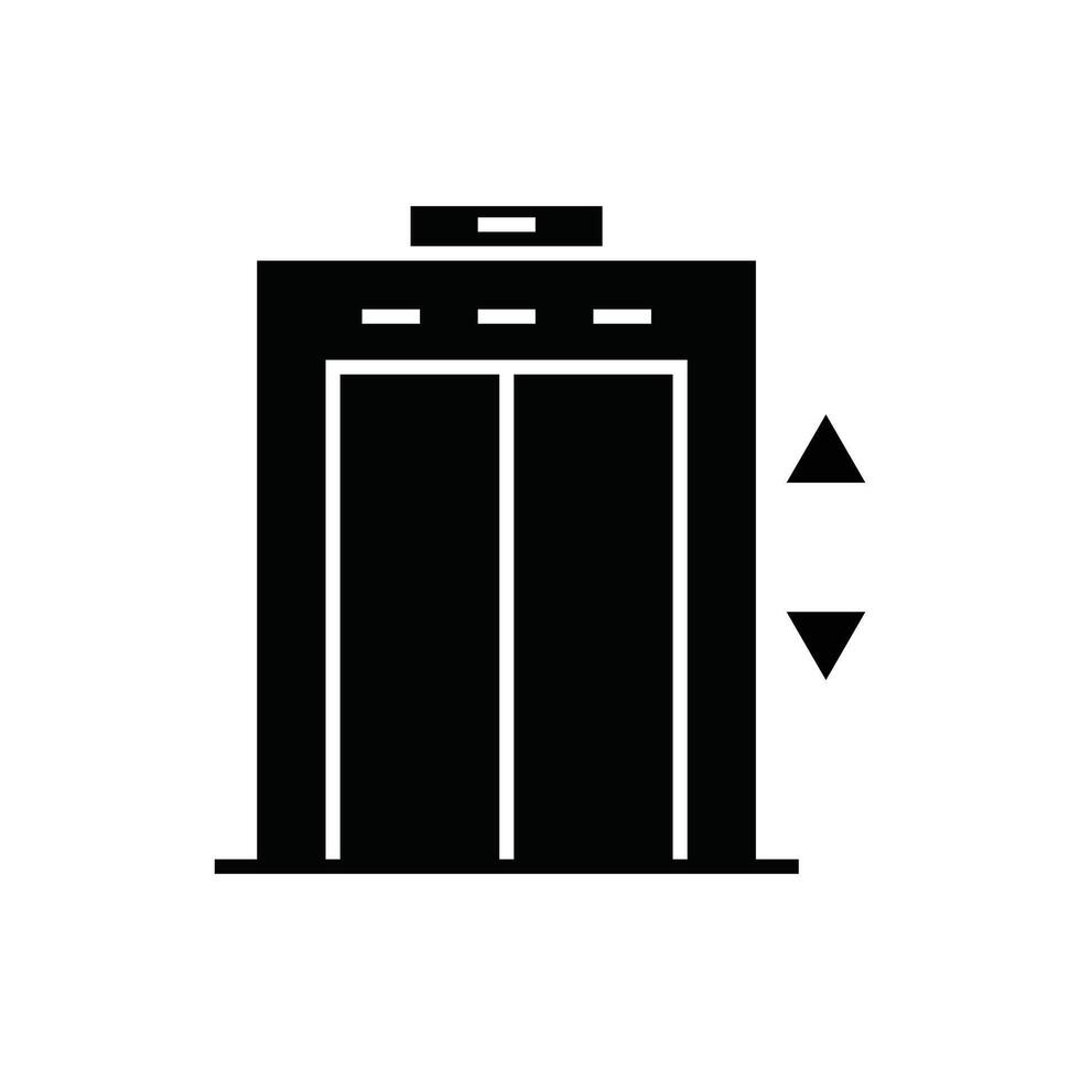 Black Elevator Icon Set vector